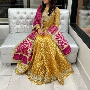 Kanwal Malik designer wedding Pakistan indian formal bridal kameez gharara 3pc